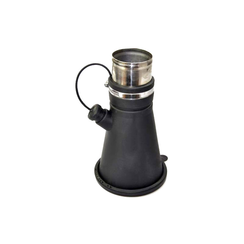 Exhaust gas funnel for passenger car for exhaust gas extraction unit