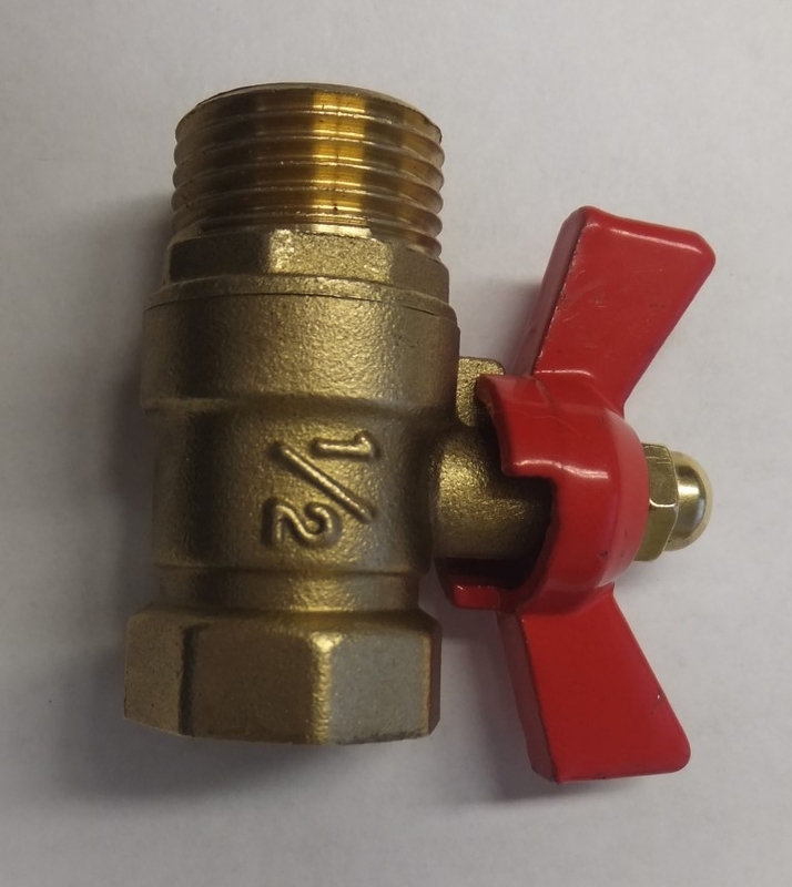 Ball valve 1/2 inch AG - 1/2 inch IG for oil extractor RP-P-HC2097