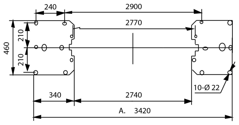 Hydraulic 2-post lift OV 3.2 t, 230 V, H: 4.00 m (adjustable) RP-6213B2