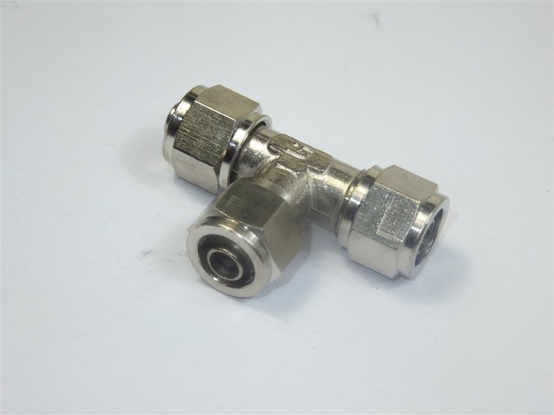 Connection T 1/4 inch - 10 mm for hydraulic hose transparent hydraulic cylinder RP-8504AY