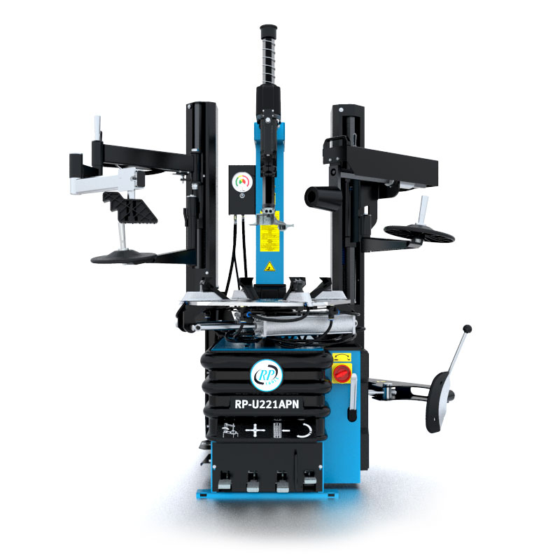 Tire changer car fully automatic 230 V (1 stage) 10-24 inches with pneumatically tilting post + Air-Shock + auxiliary arms HA70LR - RP-U221APN-230V2S + HA70