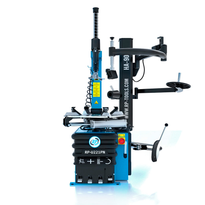 Tire changer car fully automatic 400 V (2 steps) 10-24 inches with pneumatically tilting post + auxiliary arm HA90R
