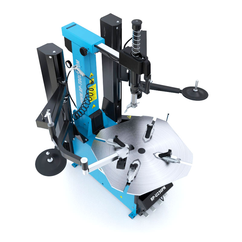 Tire changer up to 30 inches, 230 V, 1 Ph (1 stage) 12-30 inches with pneumatically tilting post + auxiliary arm HA70LR