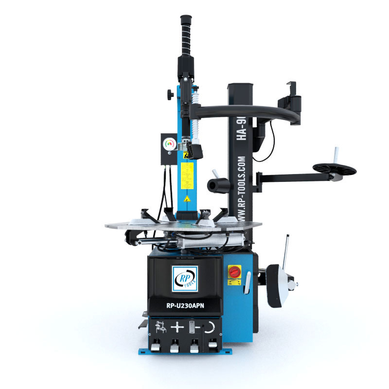 Tire changer up to 30 inches, 230 V, 1 Ph (1 stage) 12-30 inches with pneumatically tilting post + Air Shock + auxiliary arm HA70LR