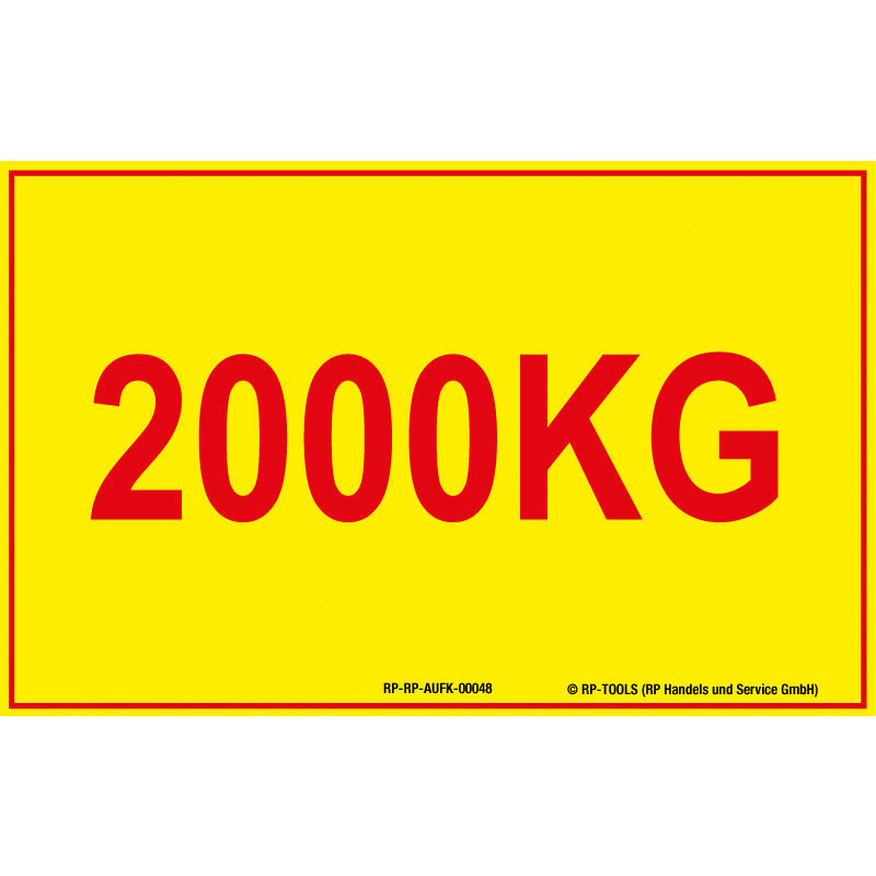 Universal sticker "Traglastschild 2000 kg" approx. 110 x 70 mm