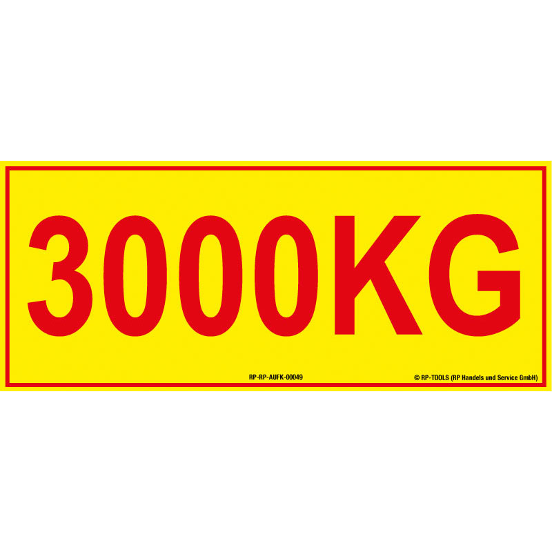Universal sticker "Traglastschild 3000 kg" approx. 141 x 59 mm