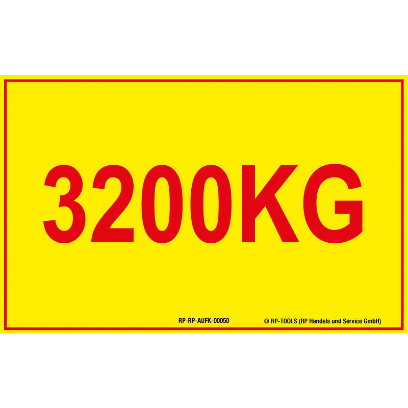 Universal sticker "Traglastschild 3200 kg" approx. 109 x 70 mm