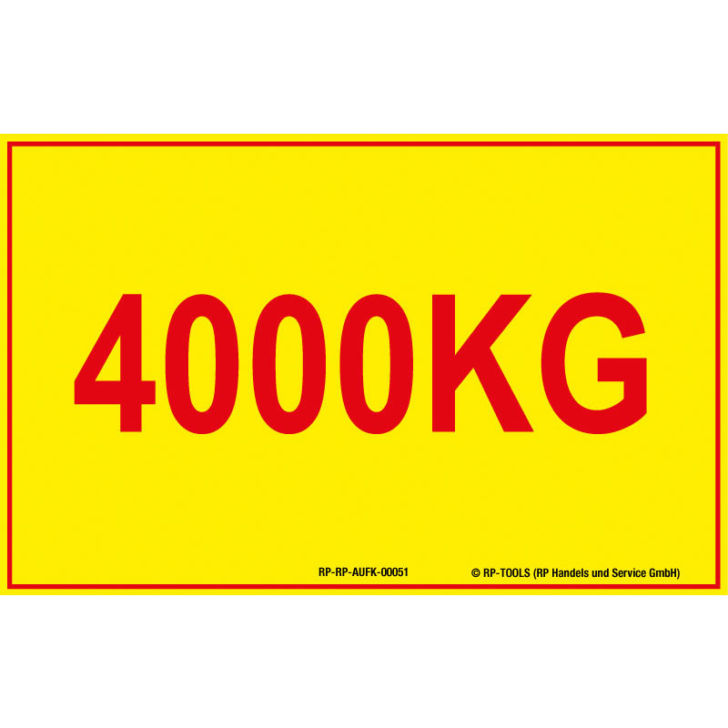 Universal sticker "Traglastschild 4000 kg"...