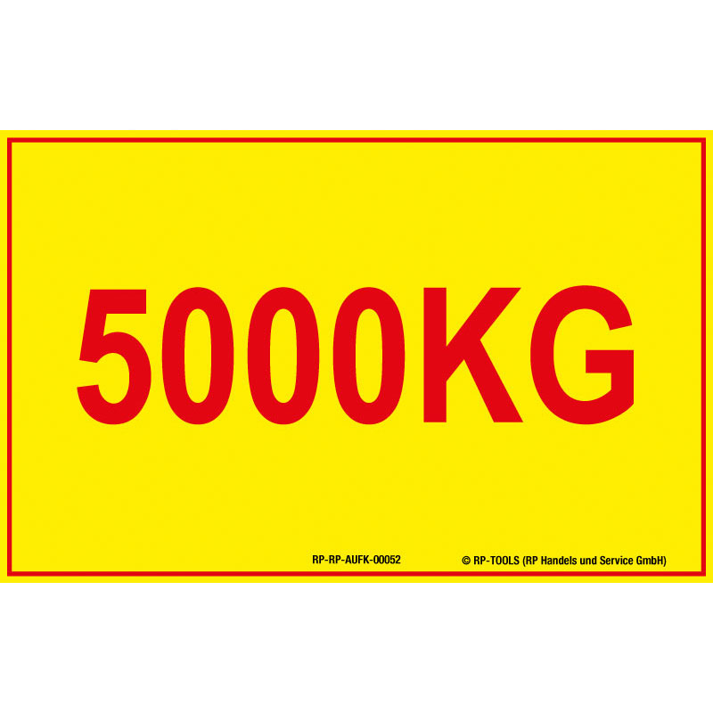 Universal sticker "Traglastschild 5000 kg" approx. 108 x 68 mm