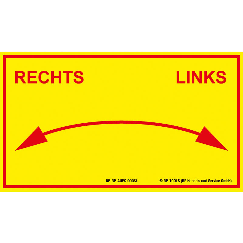 Sticker universal "Rechts-Links" approx. 85 x 49 mm