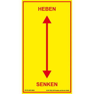 Sticker universal &quot;Heben-Senken&quot; approx. 69 x 129 mm
