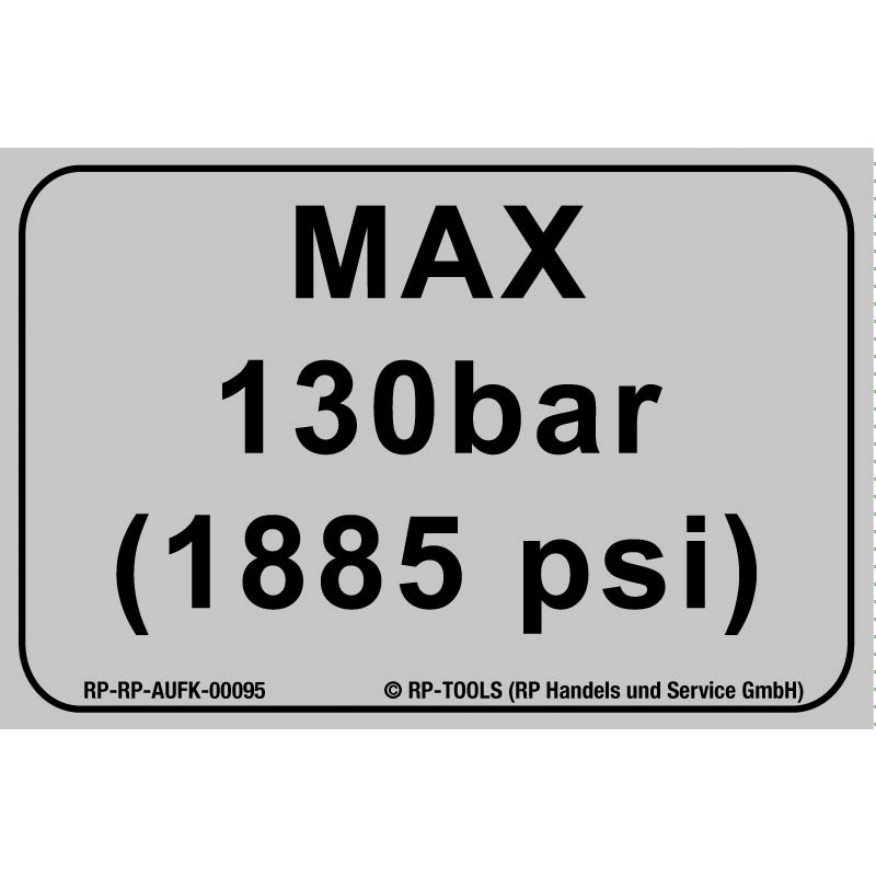 Aufkleber Montiermaschine "Max. Bar" ca. 45 x 30 mm