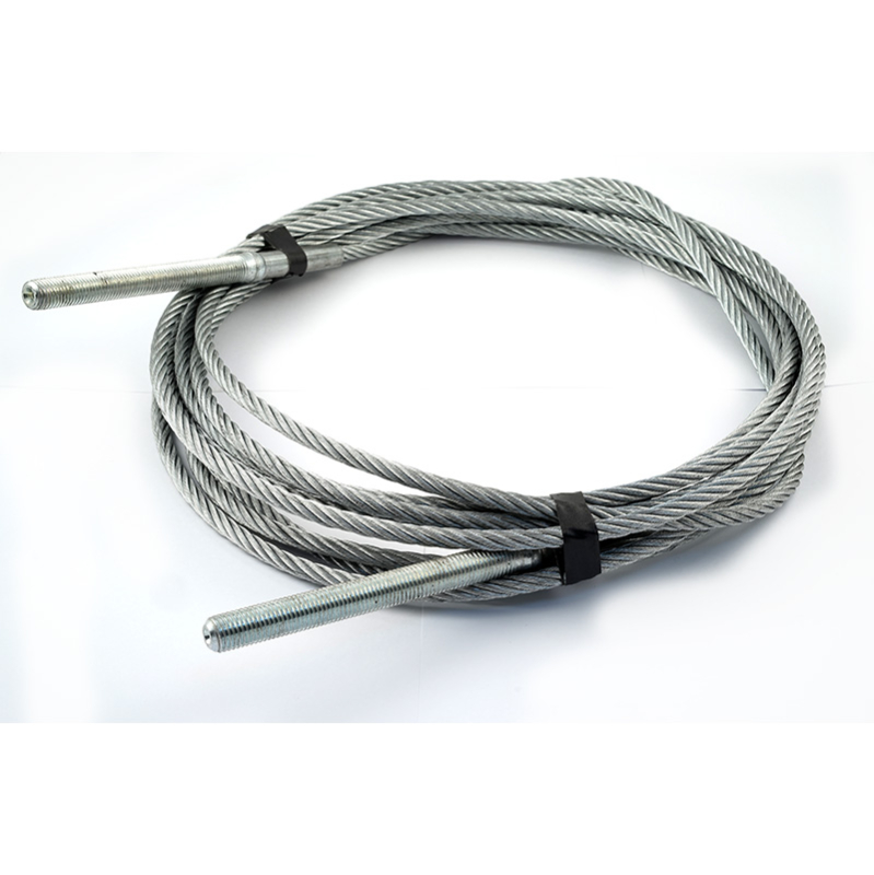 Rope Steel cable Ø 09,0 mm, L: 09475mm 6x19+FC steel galvanized 1960 MPa 48,8 kN zS, G01 pressed M16 -  G01 pressed M16