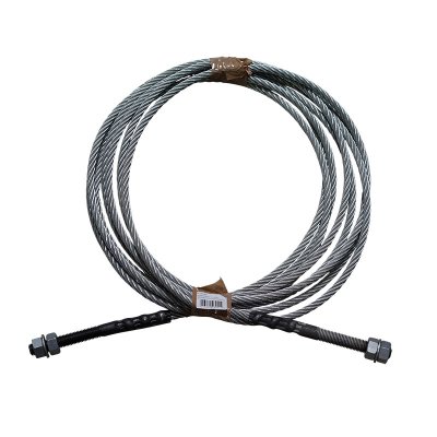 Rope Steel cable &Oslash; 09,3 mm, L: 08440 mm 6x19+FC steel galvanized 1770 MPa 47,0 kN zS, G01 pressed M16 -  G01 pressed M16