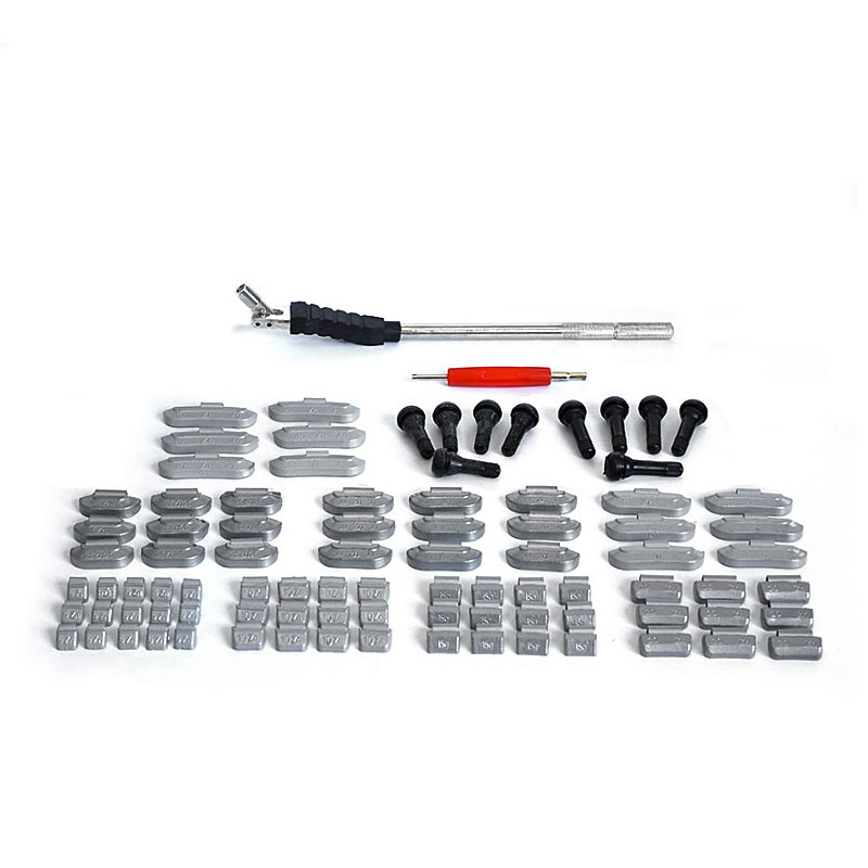 Starter set tire assembly 1102 pcs. tire service accessories adhesive weights valves balance weights aluminium