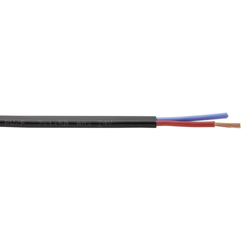 Kabel YMM-2 x 1,5 Meterware 1 m (schwarz oder weiß)