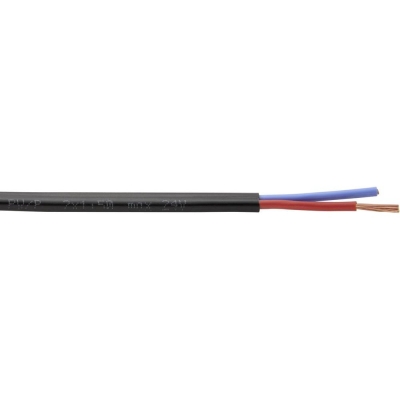 Kabel YMM-2 x 1,5 Meterware 1 m (schwarz oder wei&szlig;)