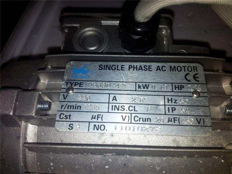 Electric motor 0.18 kW, 230 V, 50 Hz for balancing machine RP-U100P, RP-U100PN, RP-U120P, RP-U120PN
