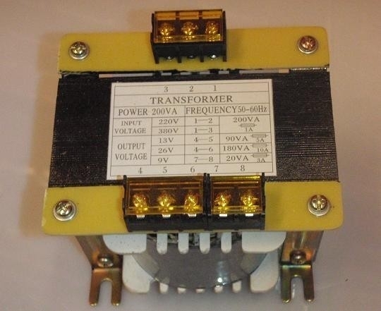 Transformer 200 VA without fuses 230/400 V, 200 VA, 0-13-26V for 2-post lift until 2011