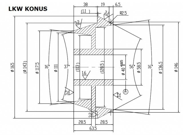 Adaptateur de camion Konuse pour &eacute;quilibreur arbre 40 mm