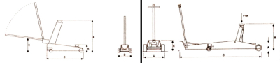 Garage jack hydraulic medium 1.5-20 t lifting height: 110-600 mm