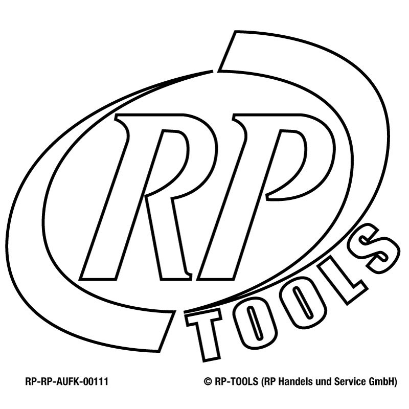 Sticker logo RP-TOOLS approx. 50 x 45 mm