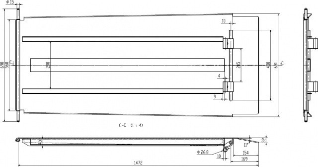 Auffahrrampe mitfahrend L: 1472 mm für Scherenhebebühne für Achsvermessung RP-8240B4, RP-8240C4,... 2 Stk.