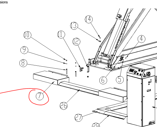 Abdeckung Hydraulikschlauch unter dem Zylinder für Hebebühne Achsvermessung RP-8240B2, RP-8250B2