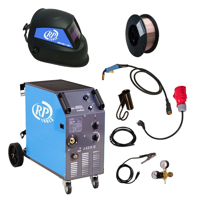 Machine à souder à gaz inerte MIG / MAG 210A avec casque de soudage RP-IS-MIG210Lecoline, RP-TS-AUTSWHELM002, RP-SY-SDSG00815KG