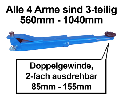 2-post lift spindle UV 3.5 t, 400 V with load-bearing base frame