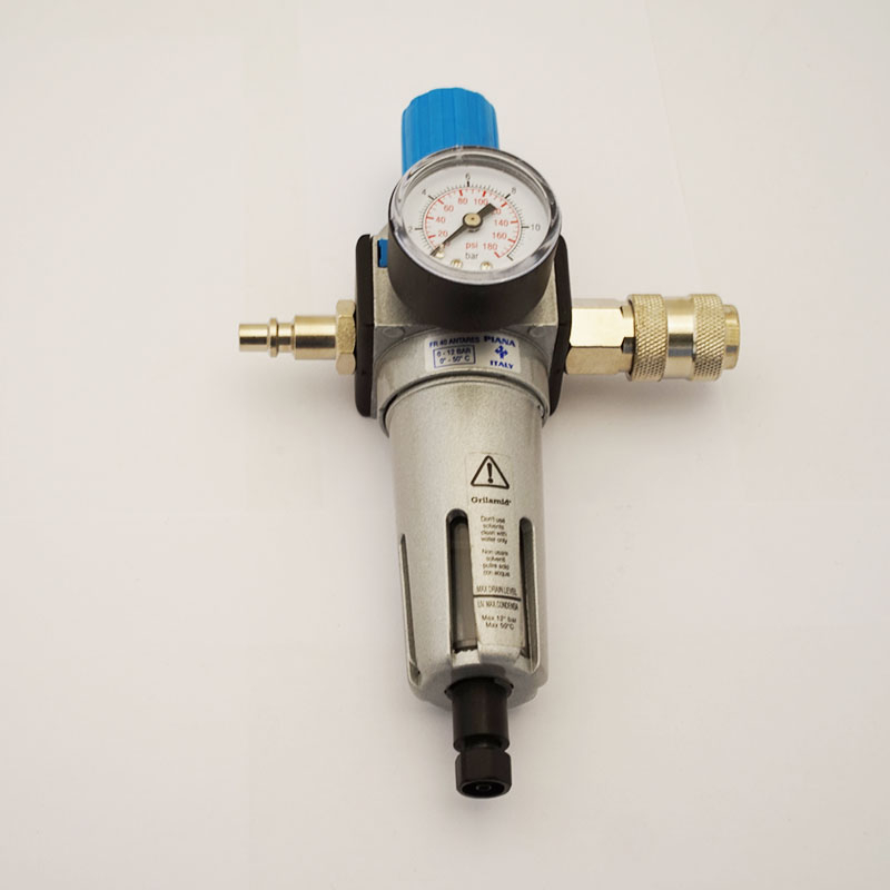 Pressure regulator with gauge and 1/4 inch industrial...