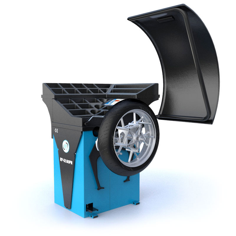 Reifen-Wuchtmaschine halbautomatisch 230 V, 10-32 Zoll mit LED-Display - RP-U100PN