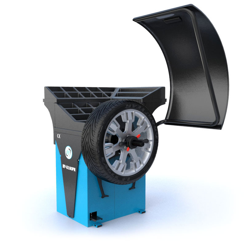 Wheel balancing machine semi-automatic 230 V, 10-32 inches with LED display - RP-U100PN