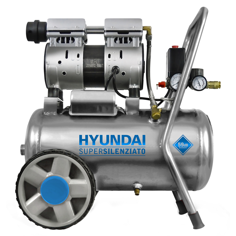 2 Zylinder 59dB HYUNDAI Kompressor Super Silent 24 Liter 8 Bar Kompressor 