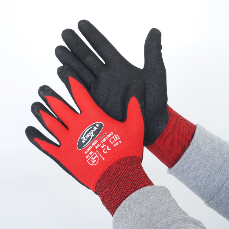 Work Gloves Red-Black, L