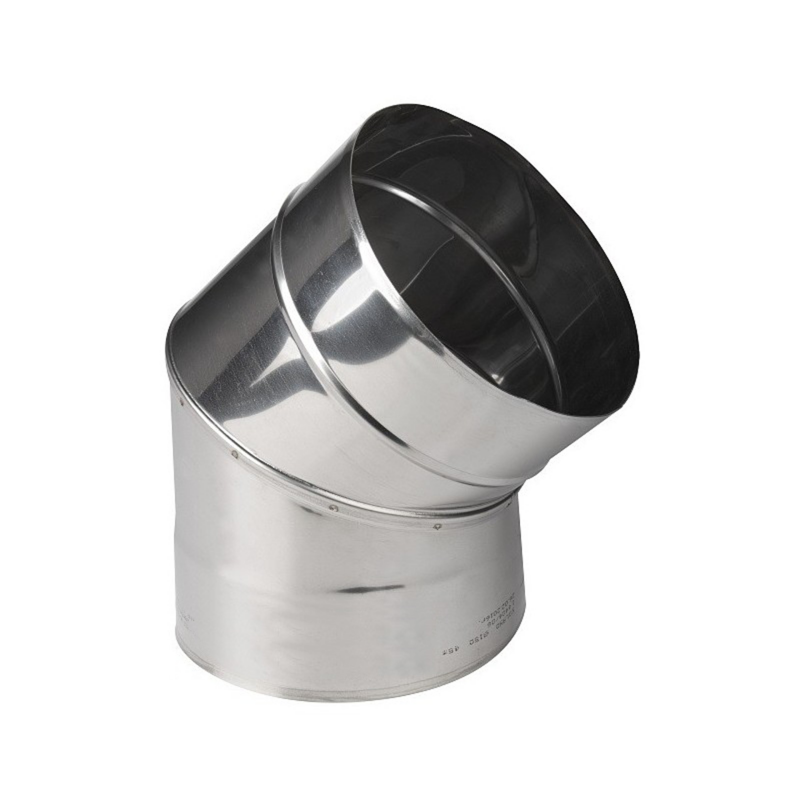 Elbow for stovepipe, stainless steel, D= 150mm