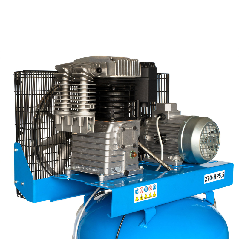 Compressor 270 l 2 cyl. 5.5 hp 400 V - AN 662L - Operating pressure 8 bar (max. 10 bar) - Made in Italy