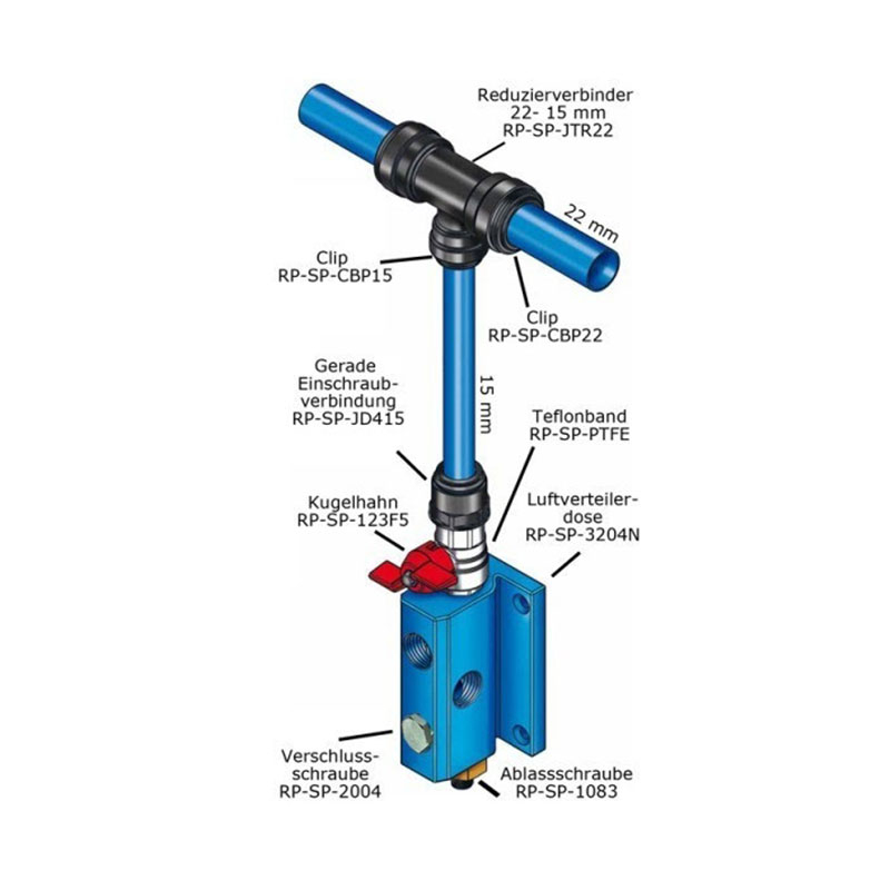 Raccord tuyau clamp collier de serrage pour air comprim&eacute; tuyau 22 mm