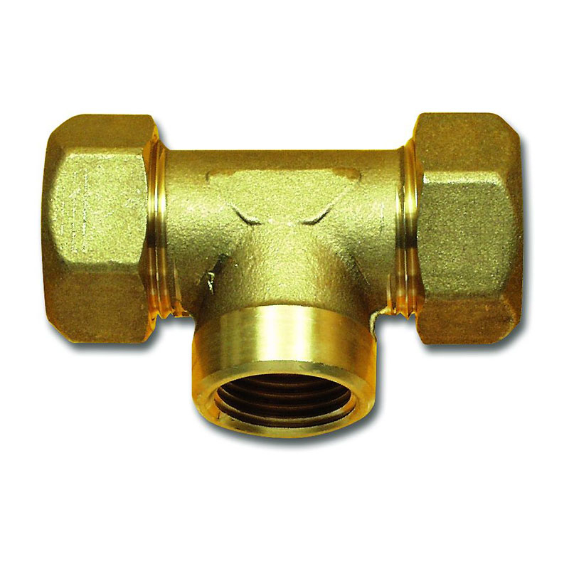 T-connector 1/2 inch, 15 mm brass