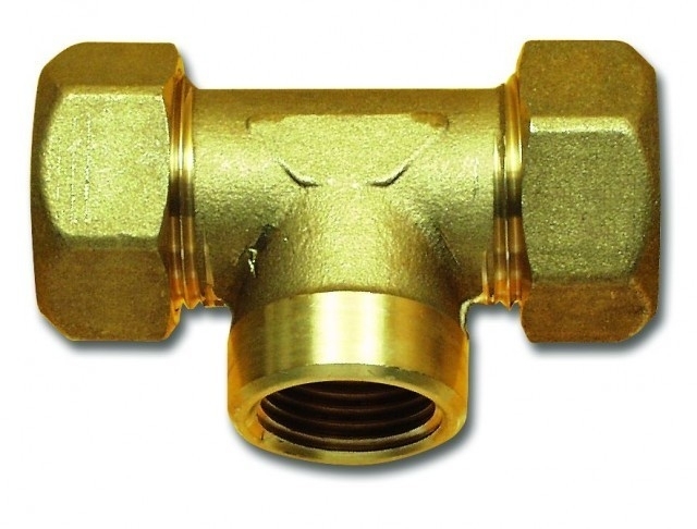 T-connector 1/2 inch, 22 mm brass