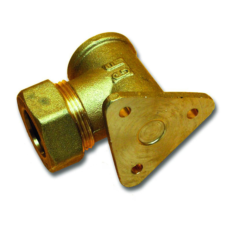 Angle connector 1/2 inch 15 mm brass screwed