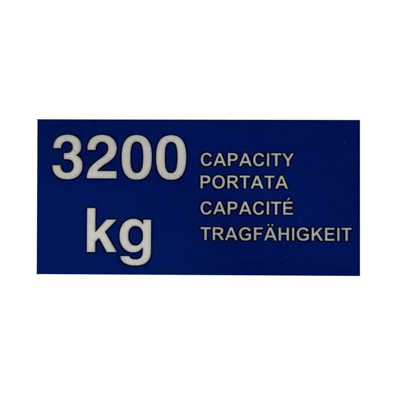 Aufkleber universal "3200 kg Kapazität" ca. 70 x 35 mm