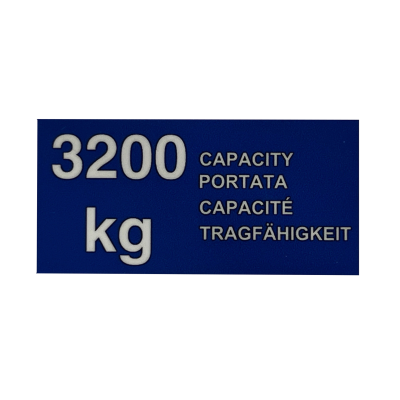 Sticker universal "3200 kg capacity" approx. 70...