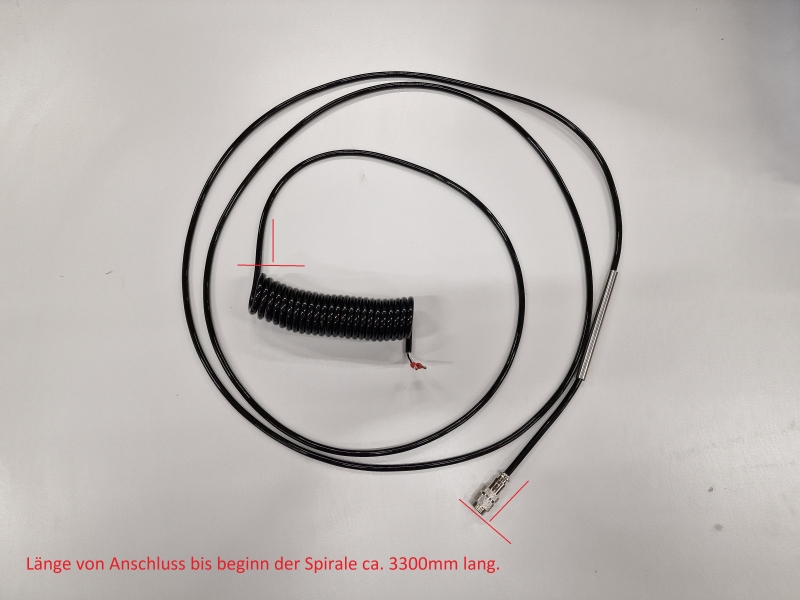 Kabel Spiralkabel männlich mit Kupplung, L: ca. 3300...