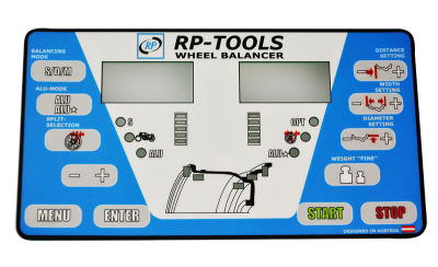 Display keyboard foil RP-TOOLS for balancing machine RP-U100, RP-U120P