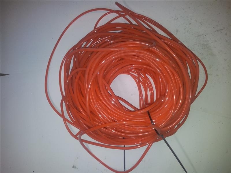 Pneumatic hose 6 x 4 mm orange max. 10 bar by the meter 1 m