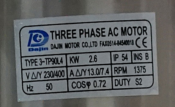 Elektromotor 3-TP90L4 230/400V 50 Hz 3PH